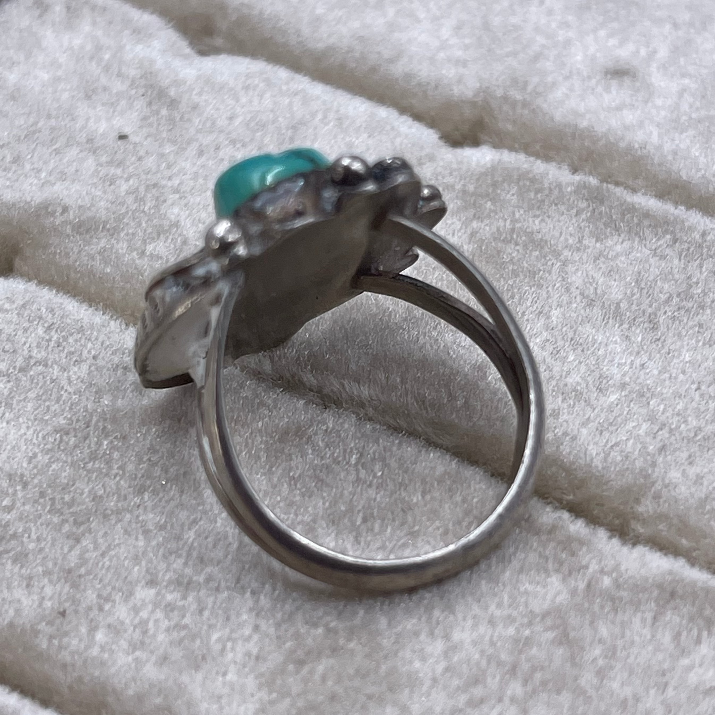 Small Turquoise & Feather ring