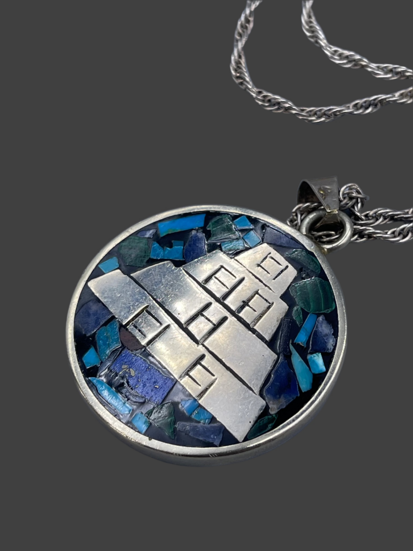 Sun Pendant with inlay turquoise