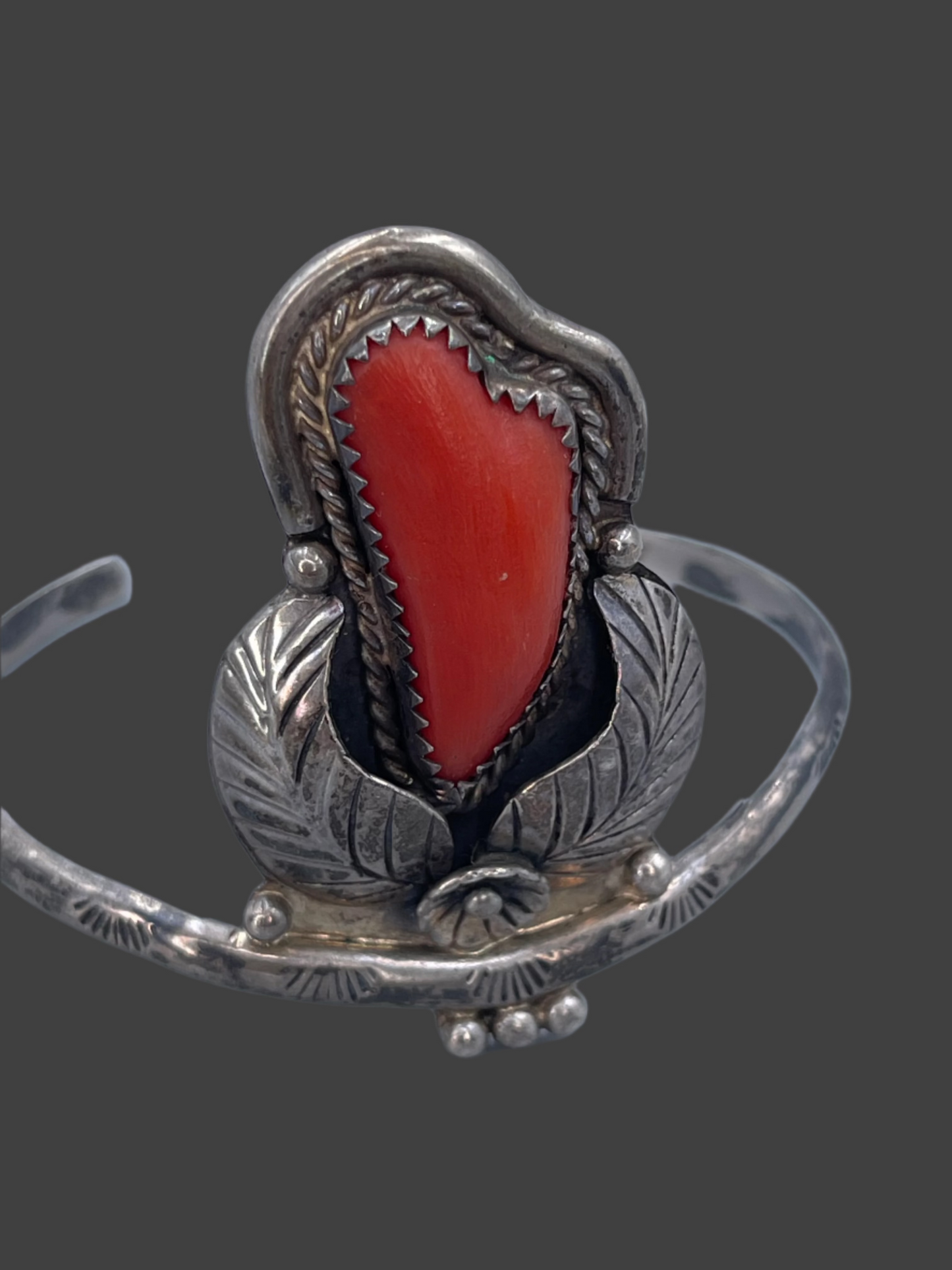 Large Coral Floral Cuff