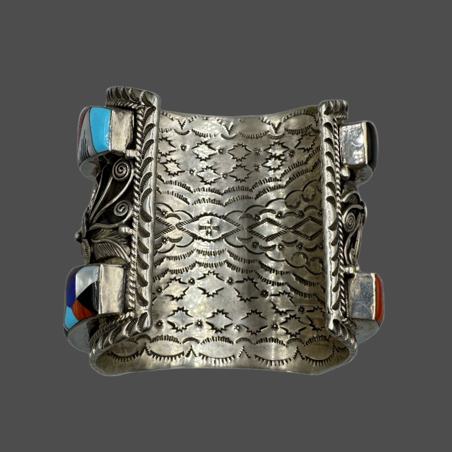Native American Hand Carved Turquoise Cuff