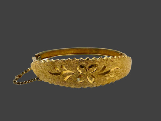 Petite Victorian Bangle with Floral Overlay