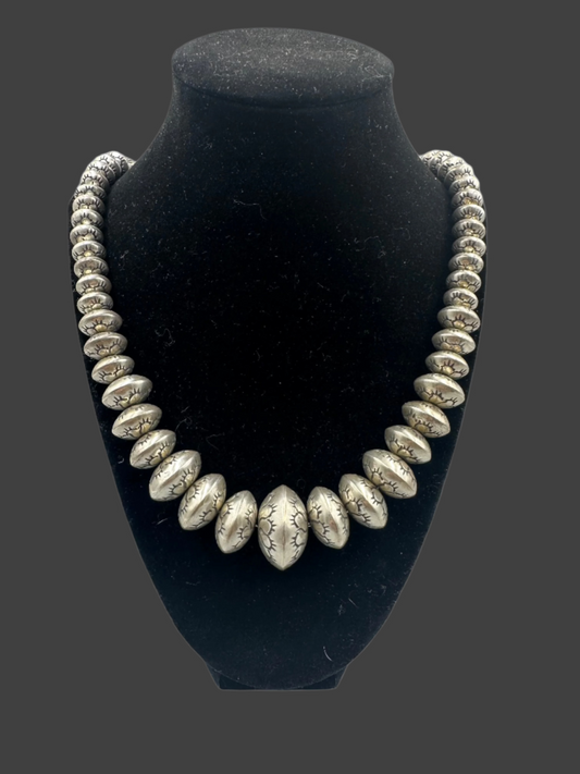 Native American Sterling Silver Pearl Necklace