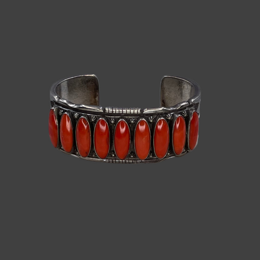 Native American coral cuff