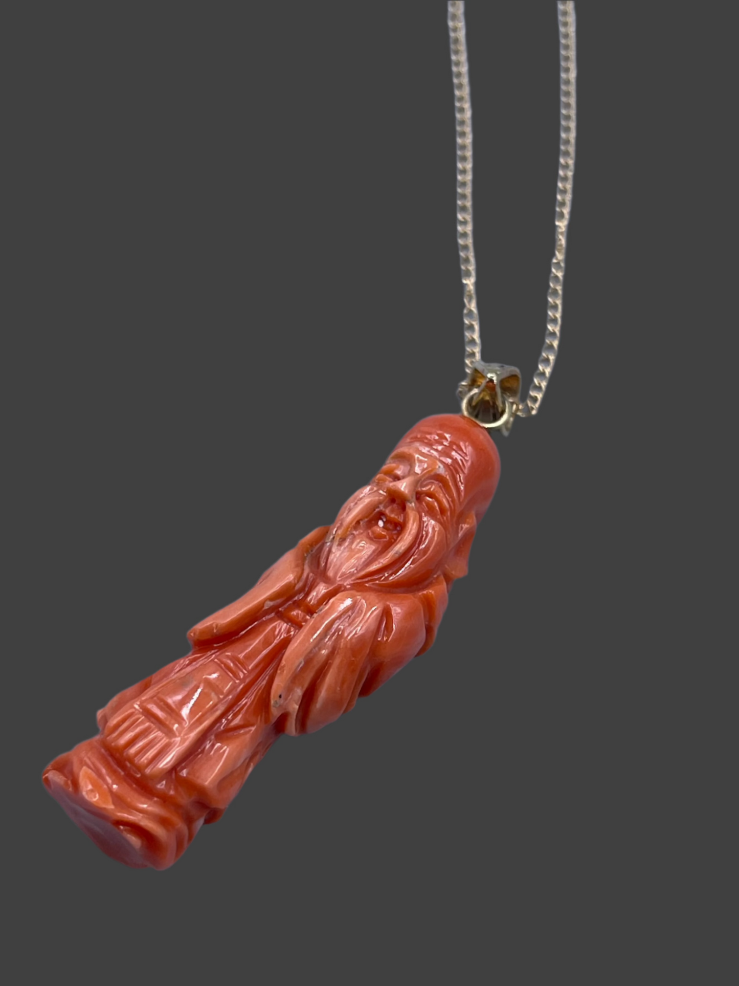 14k yellow gold Coral pendant necklace