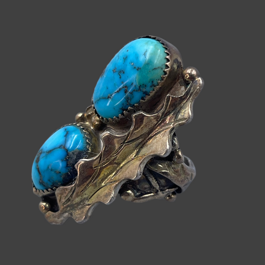 Turquoise Large Feather Ring