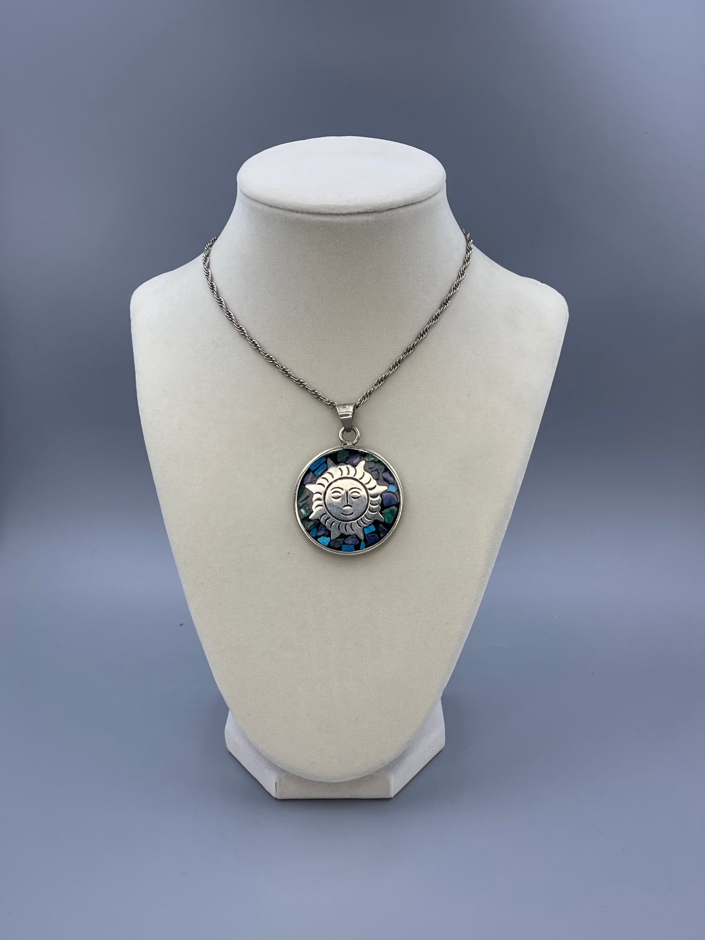 Sun Pendant with inlay turquoise