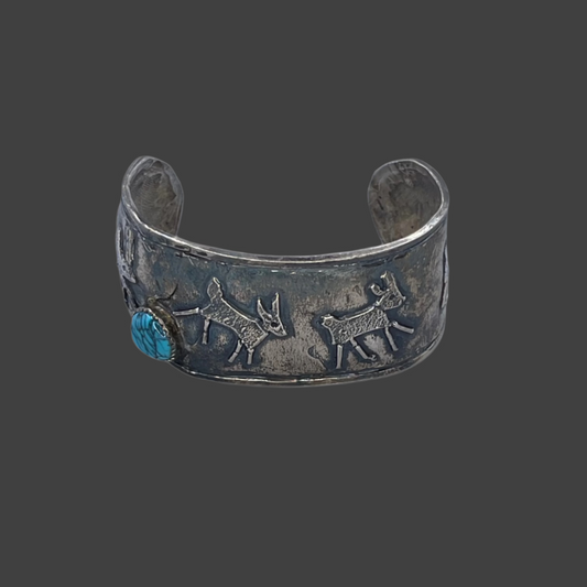 Handmade Deer turquoise cuff