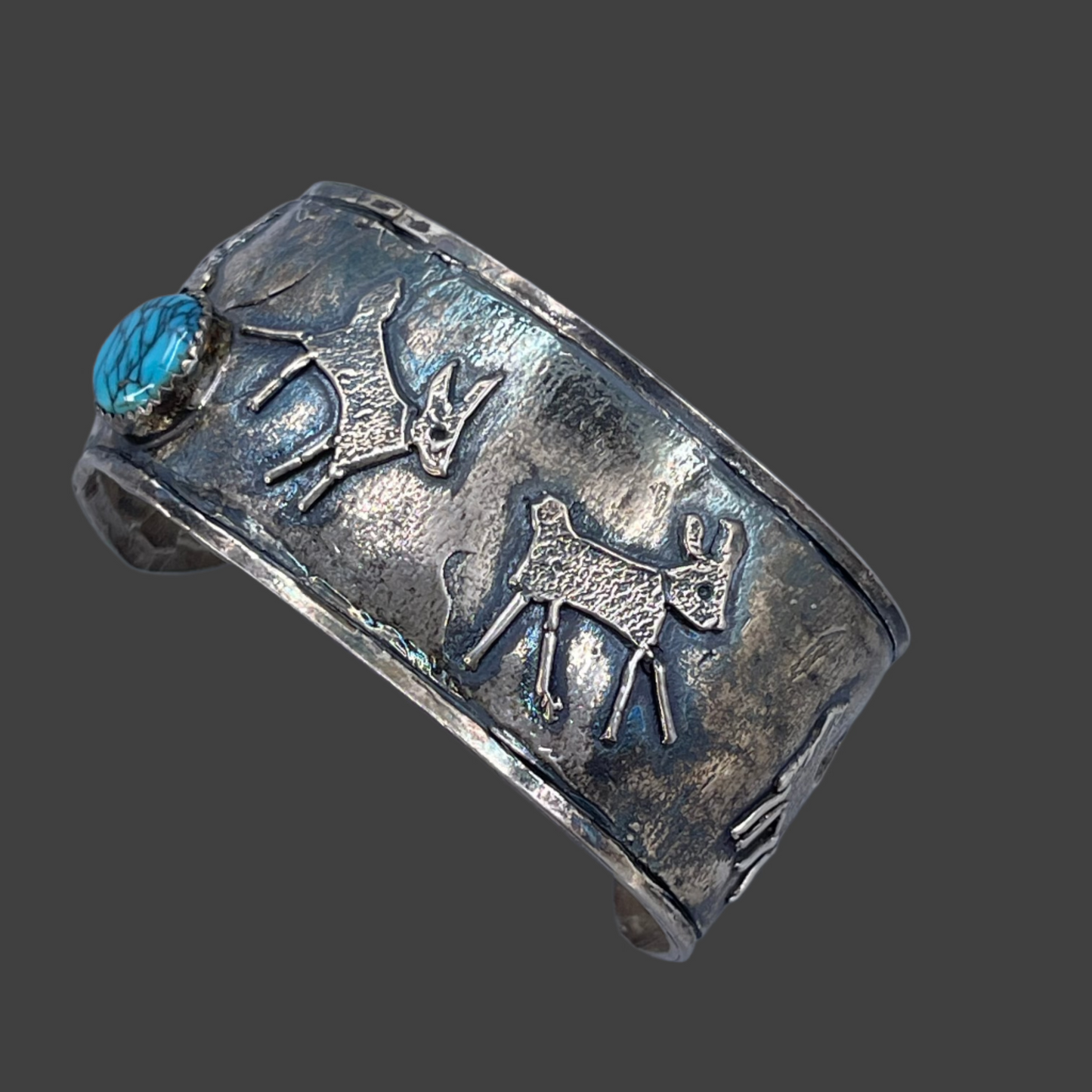 Handmade Deer turquoise cuff
