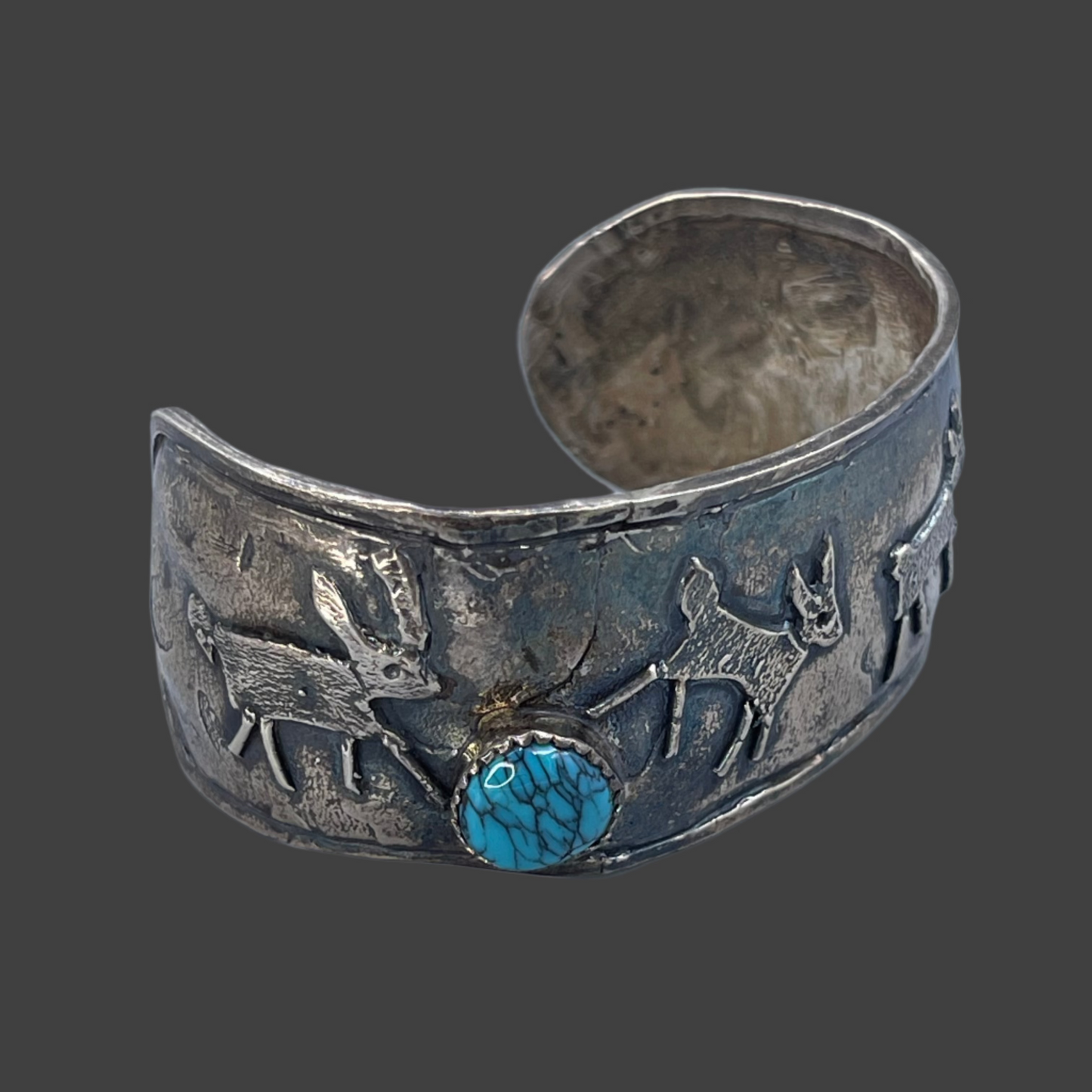 Handmade Deer turquoise cuff