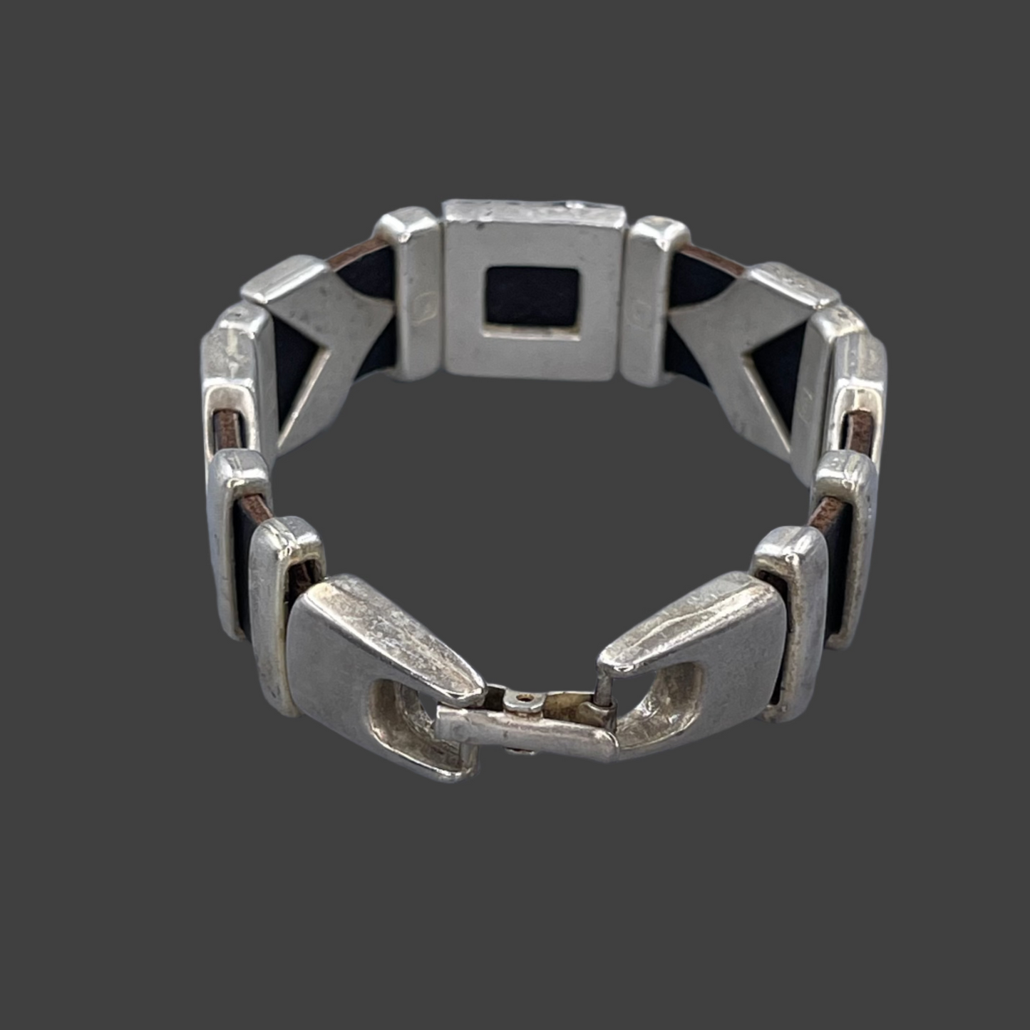 Silver and Leather Bracelet