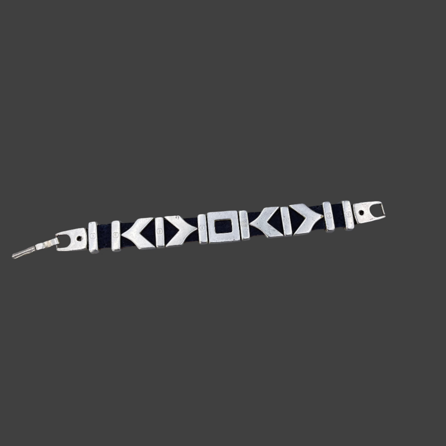 Silver and Leather Bracelet