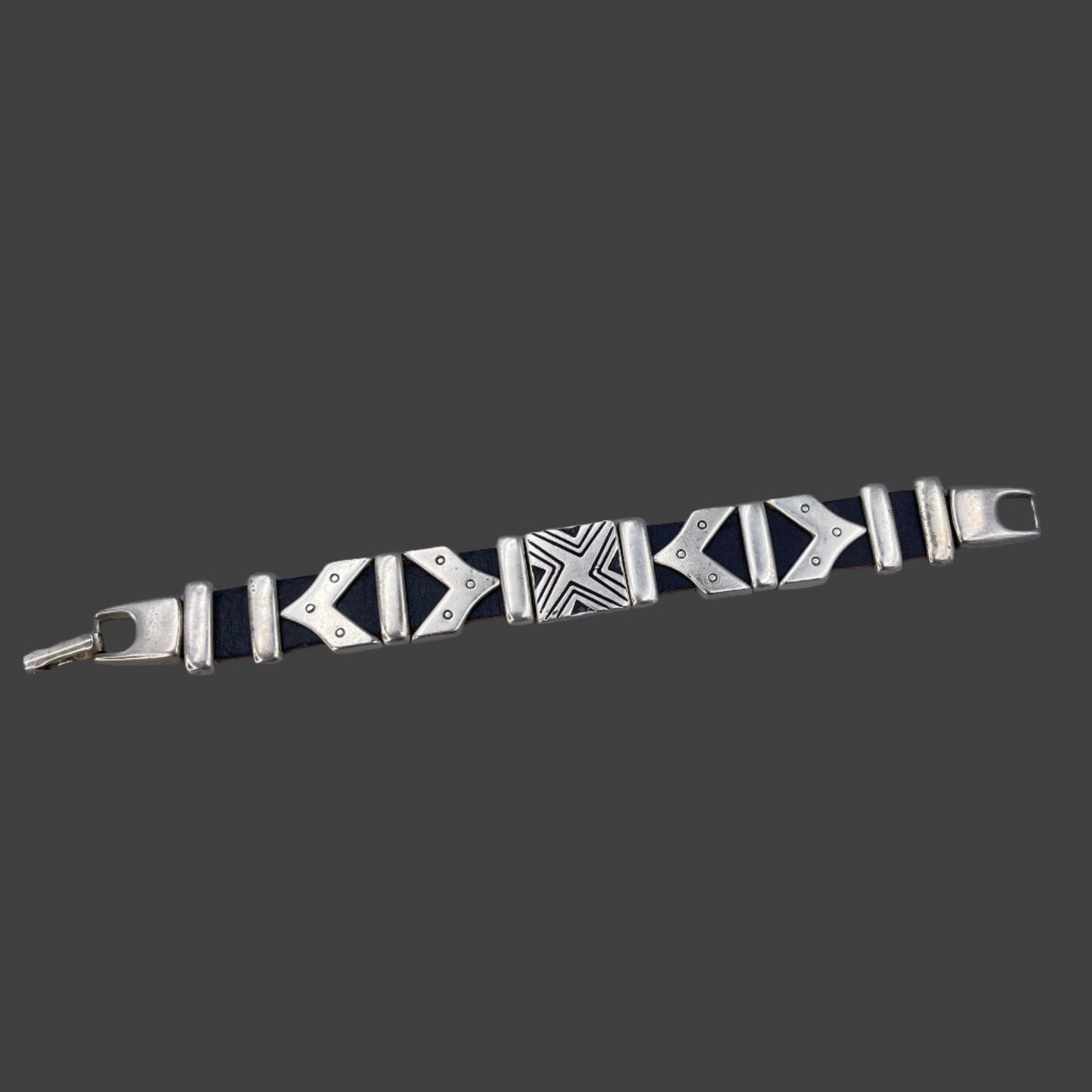 Silver and Leather Bracelet