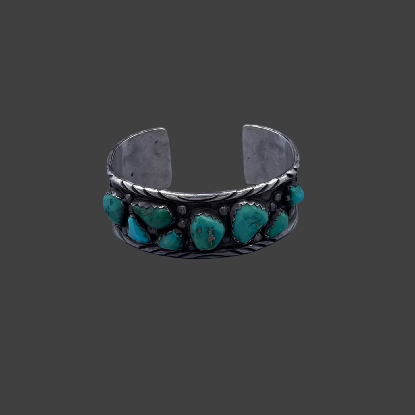 Irregular green turquoise cuff