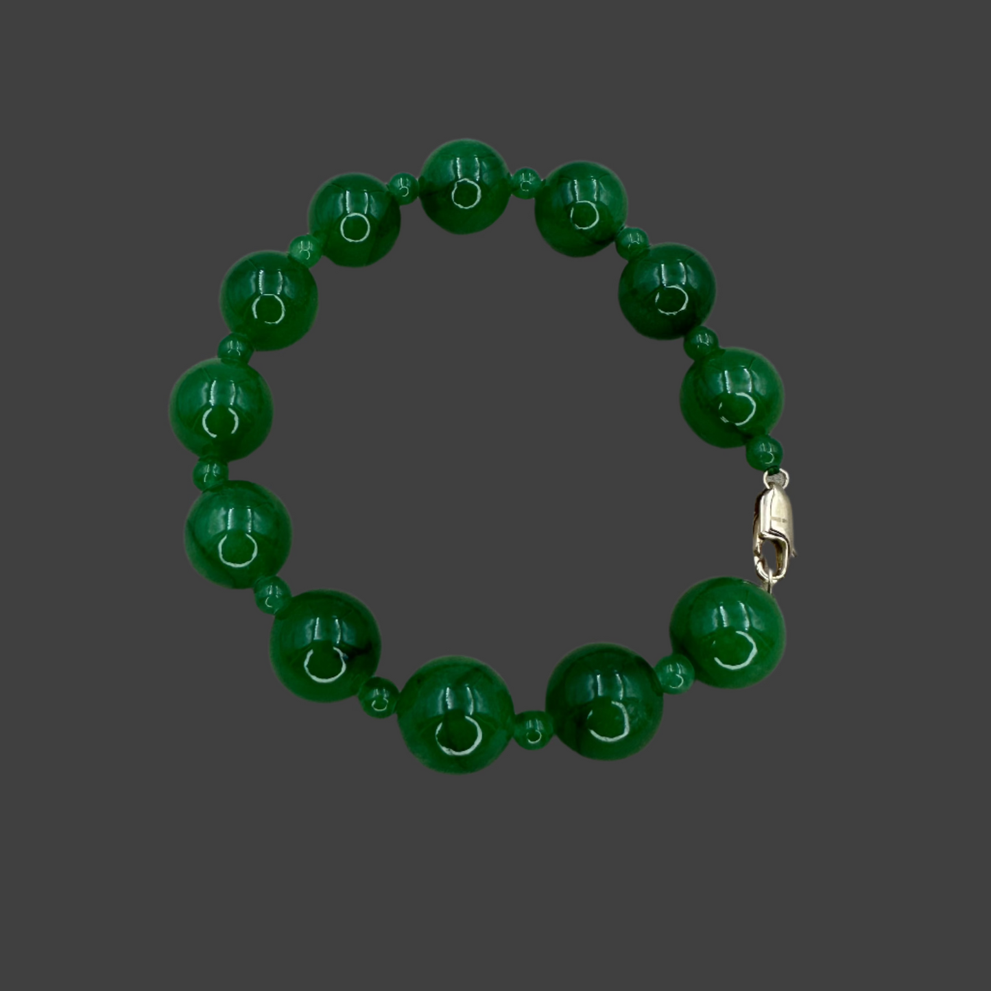 Circle bead Jade 14K gold bracelet