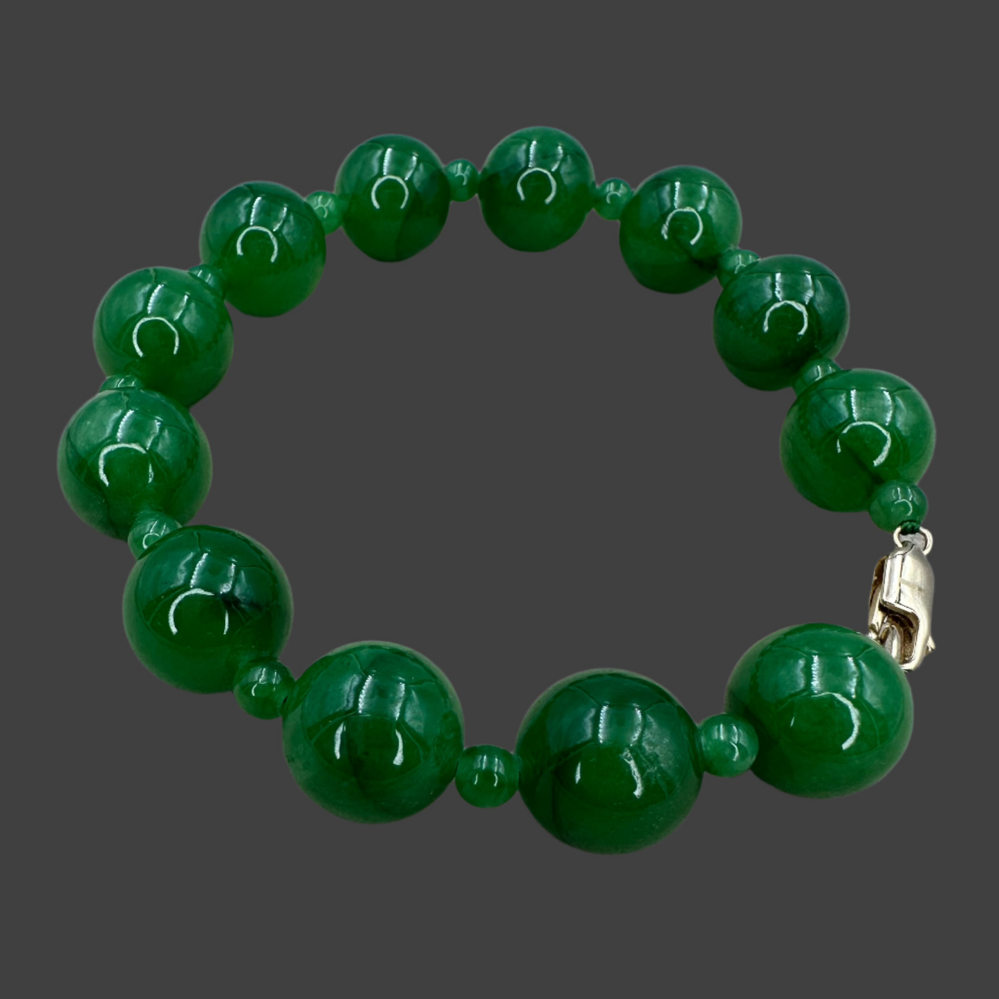 Circle bead Jade 14K gold bracelet