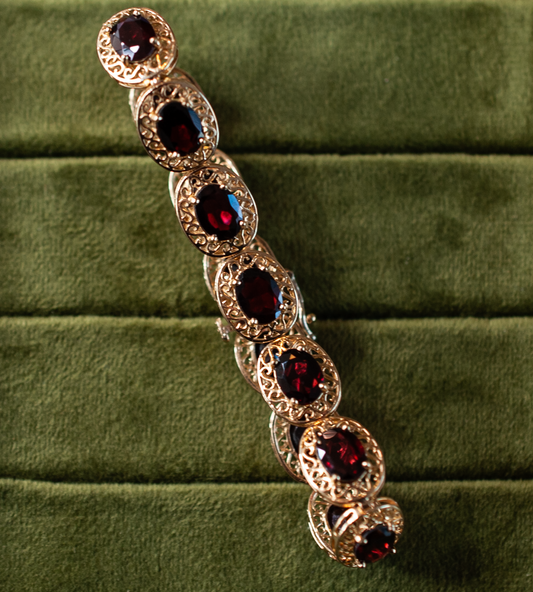 14k Garnet infinity Bracelet